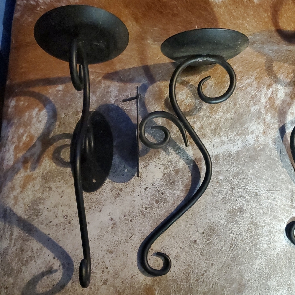 PartyLite Elegant Black Wall Candle Holders